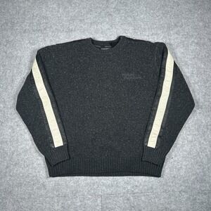 Harley Davidson Pullover Sweater Men's Size XL Grey Wool Blend Leather Stripes